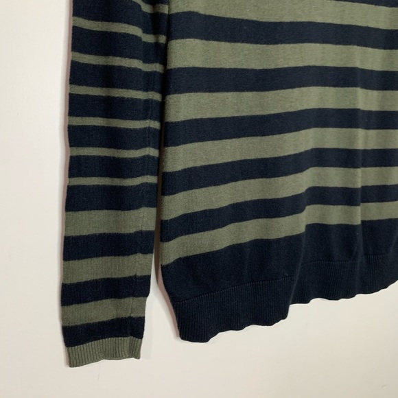 EXPRESS Green & Black Striped Knit Long Sleeve - Picture 7 of 10